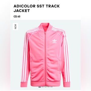 Pink and white Adidas track suit jacket